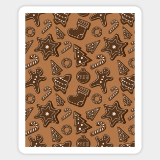 Christmas Gingerbread Cookies Seamless Pattern Sticker